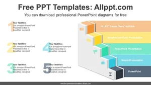 Numbering 3D Staircase Banner PowerPoint Diagram