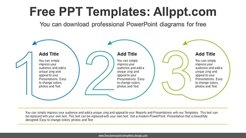 Numbering Circular Arrow Banner PPT Diagram