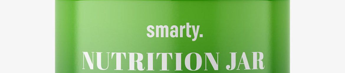 Nutrition jar mockup with silver cap - glossy