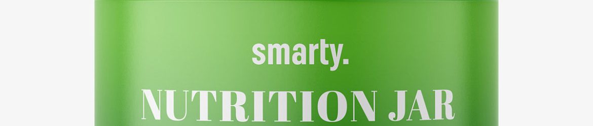 Nutrition jar mockup with silver cap - matt