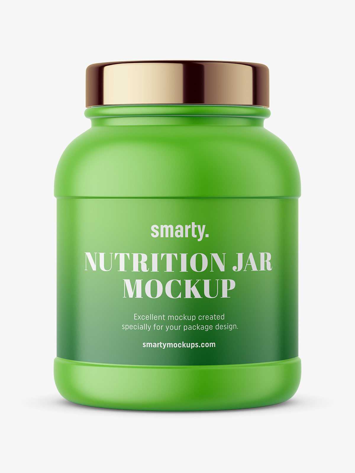 Nutrition jar mockup with silver cap - matt