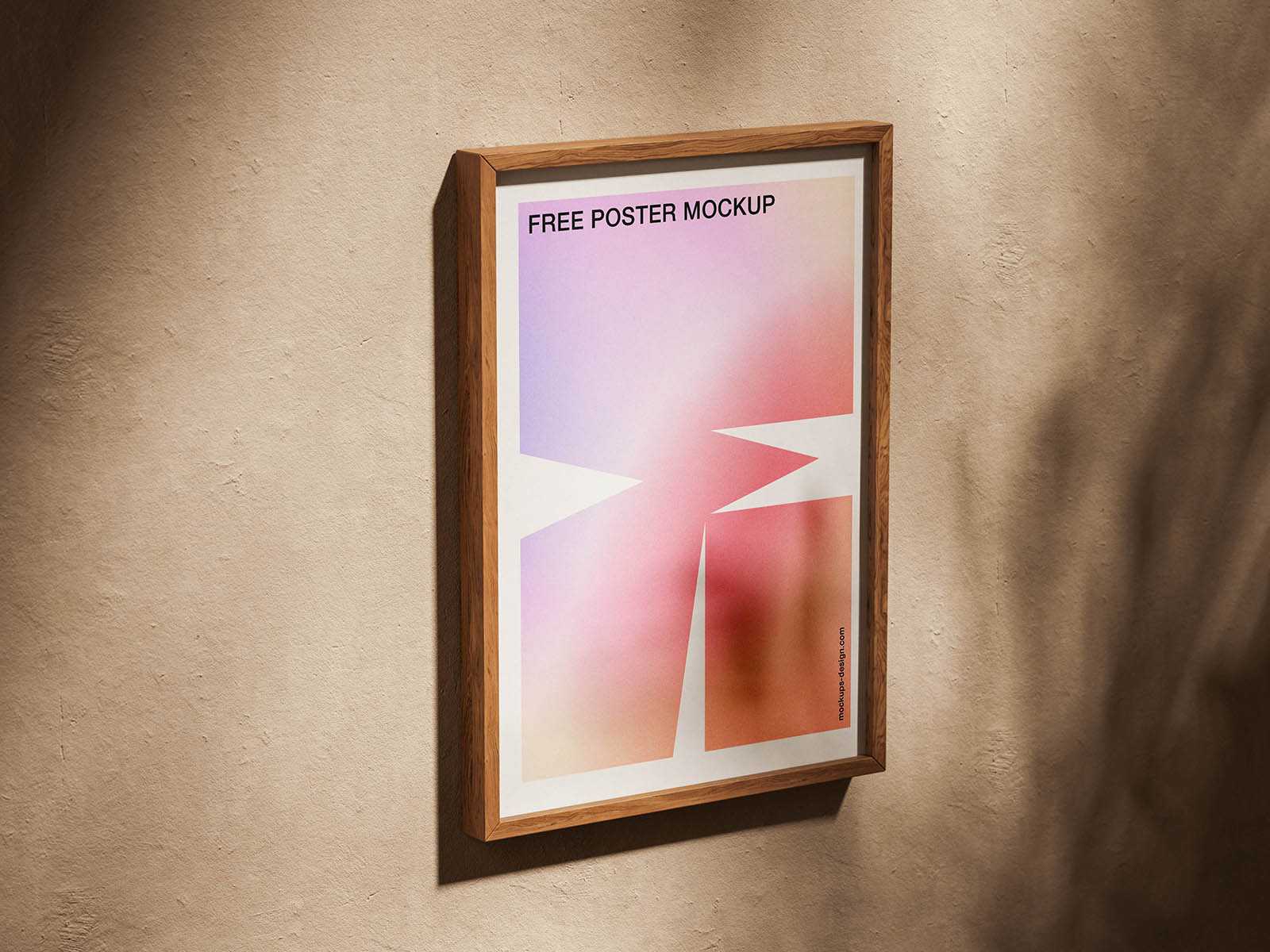 Oak-framed poster mockup - Instant Download