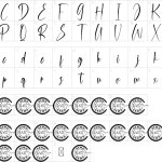 Mapa de caracteres da fonte Oakhurst Font
