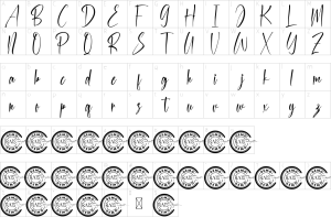 Mapa de caracteres da fonte Oakhurst Font