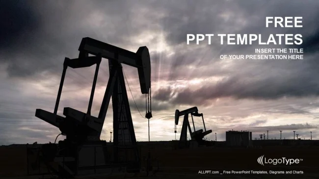 Oil pump jack PowerPoint Templates