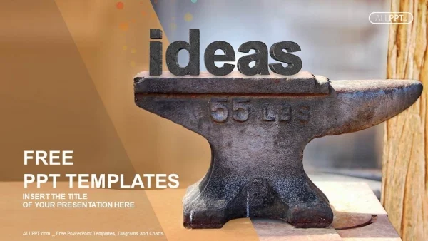 Old heavy steel anvil and ideas type PowerPoint Templates