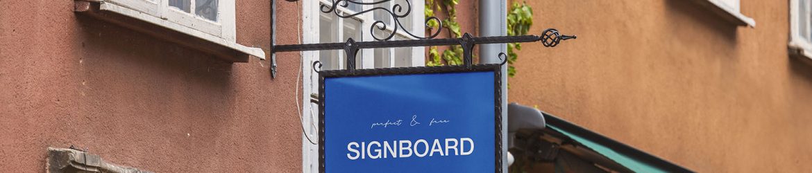 Old style signboard mockup