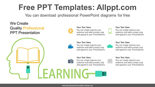 Online Learning PowerPoint Diagram