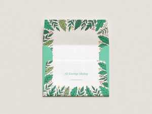 Open-flap A2 envelope mockup