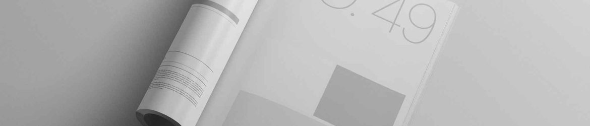Open Magazine with Rolled Page Mockup