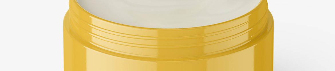 Opened glossy cosmetic jar mockup Opened glossy cosmetic jar mockup
