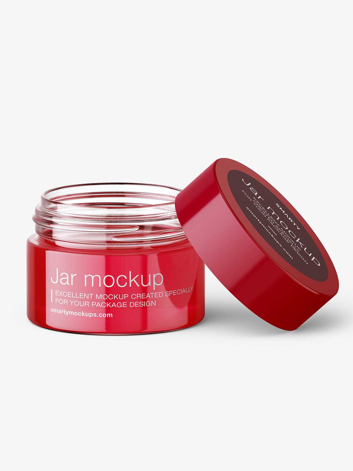 Opened jar mockup / clear