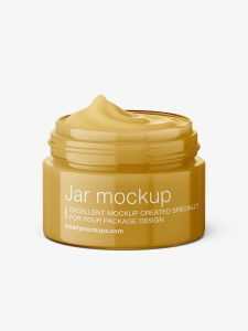 Opened jar mockup / cream
