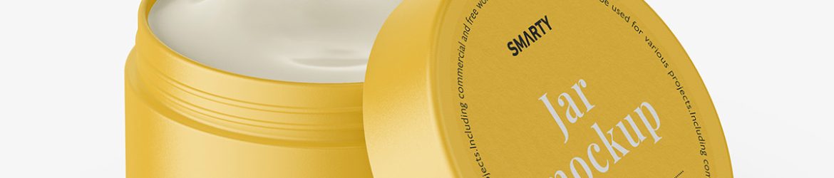 Opened matt cosmetic jar mockup