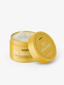 Opened matt cosmetic jar mockup