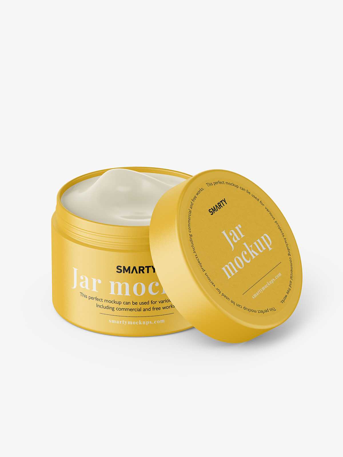 Opened matt cosmetic jar mockup