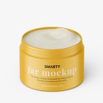 Opened matt cosmetic jar mockup