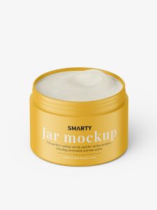 Opened matt cosmetic jar mockup