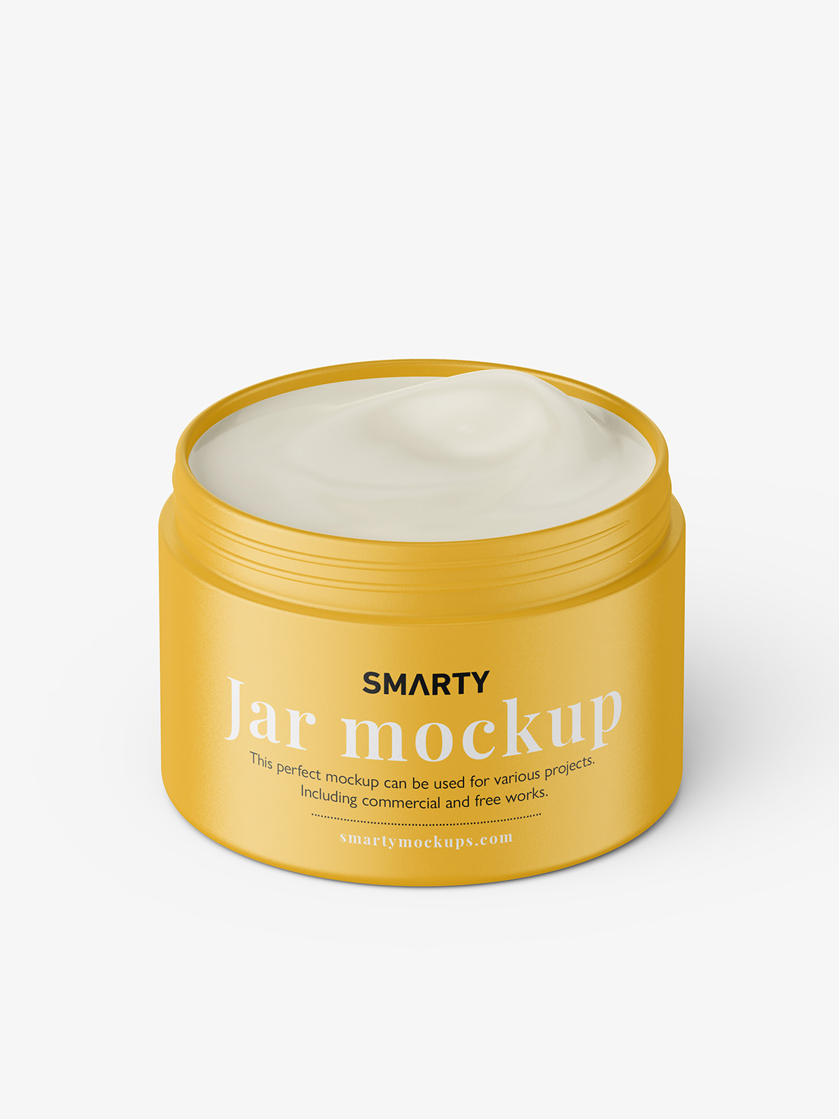 Opened matt cosmetic jar mockup
