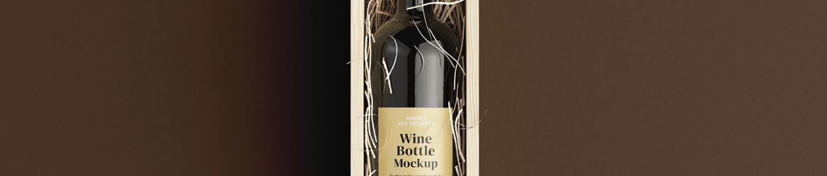 Opened wine box mockup - Instant Download