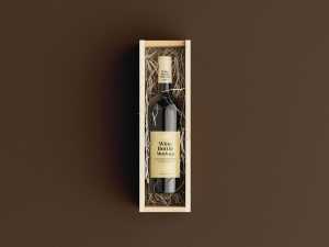 Opened wine box mockup - Instant Download