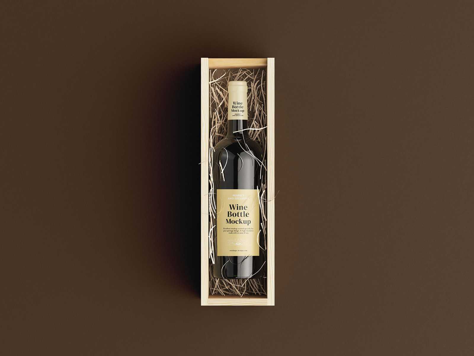 Opened wine box mockup - Instant Download