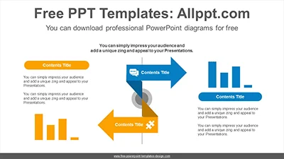 Opposite Arrow Bar Chart PowerPoint Diagram Template