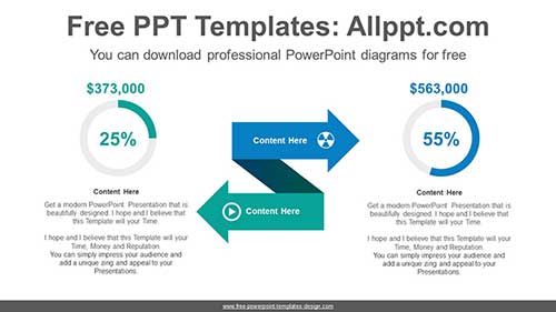 Opposite Arrow PowerPoint Diagram