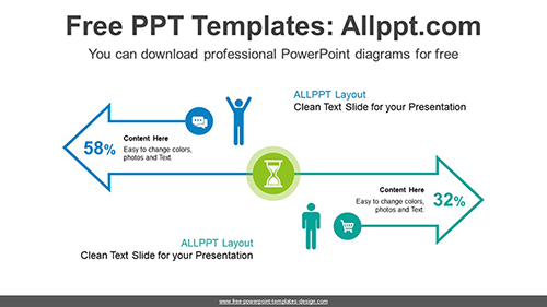 Opposite Direction Arrow PowerPoint Diagram