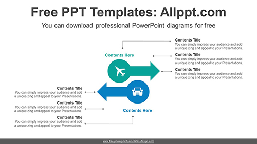 Opposite Direction Arrow PPT Diagram