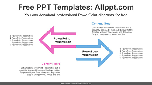 Opposite Direction Arrows PowerPoint Diagram