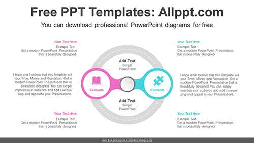 Opposite Direction Circle PowerPoint Diagram