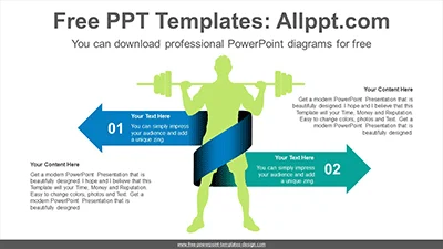Opposite ribbon arrow PowerPoint Diagram Template