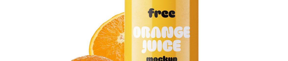 Orange juice bottle mockup