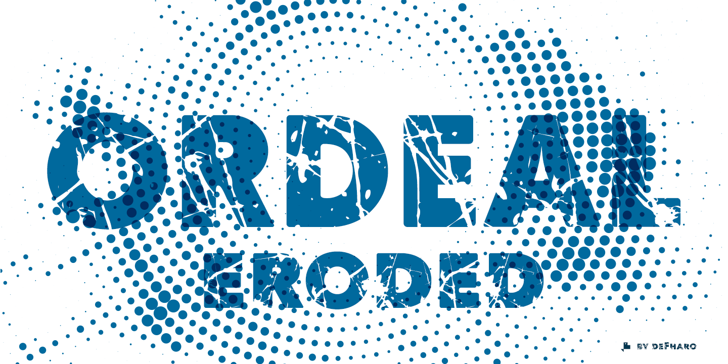 ORDEAL eroded Font