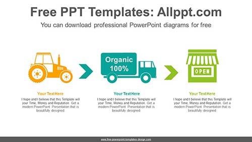 Organic Food Flow PowerPoint Diagram