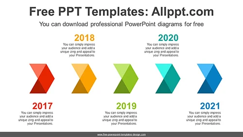 Origami Chevron Arrows PowerPoint Diagram