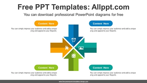 Origami Focus Arrows PowerPoint Diagram