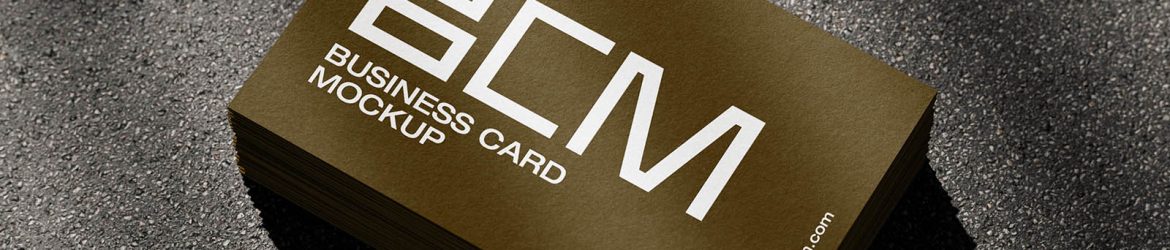 Outdoor shadow business card mockup