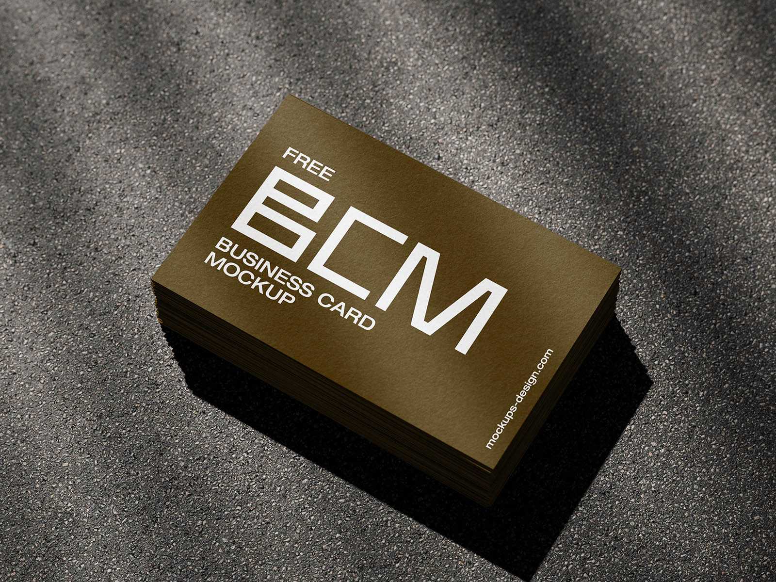 Outdoor shadow business card mockup