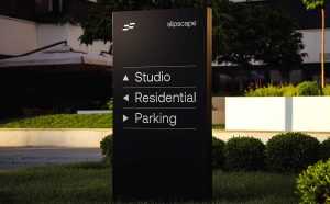 Outdoor Wayfinding Sign Mockup