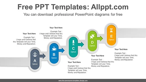 Oval arrow stairs PowerPoint Diagram Template