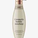 Oval bottle with a pump mockup