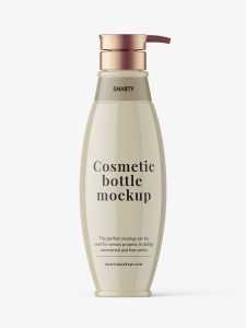 Oval bottle with a pump mockup