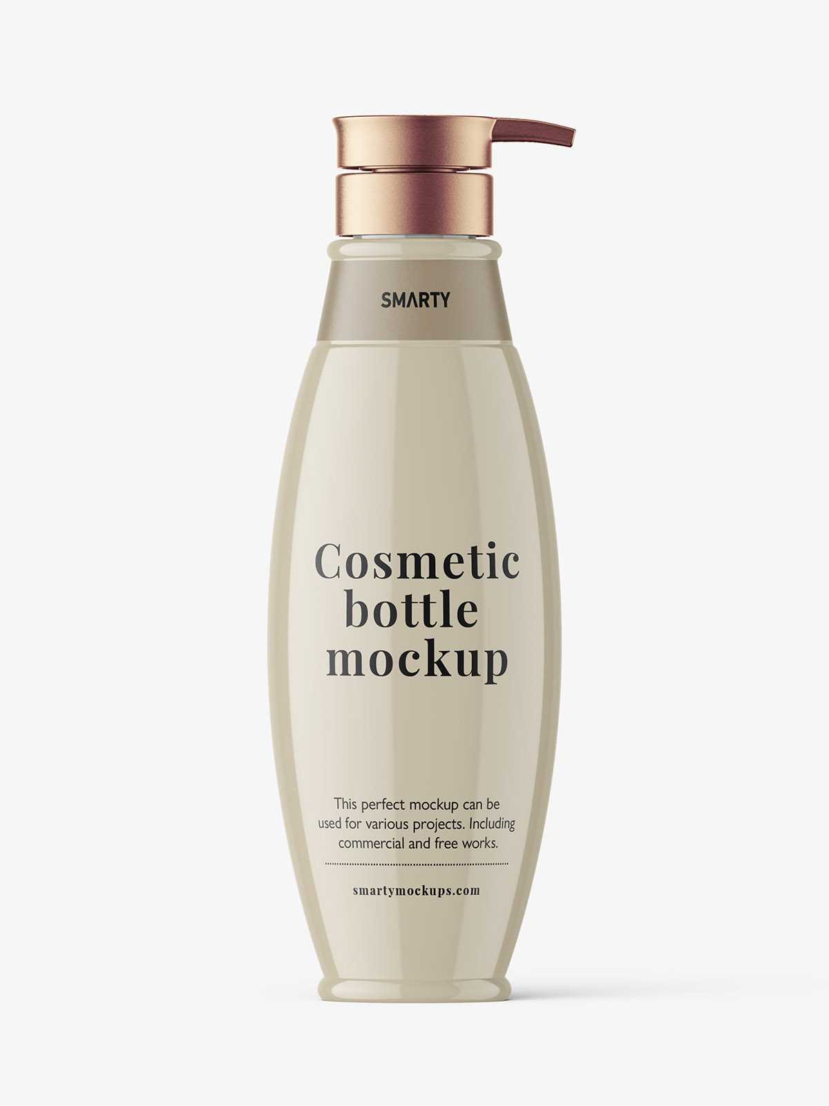 Oval bottle with a pump mockup