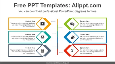 Overlapped diamond PowerPoint Diagram Template