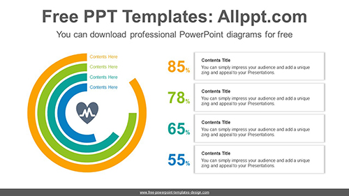 Overlapped doughnut charts PowerPoint Diagram Template