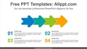 Overlapping rounded arrow PowerPoint Diagram Template