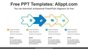 Overlapping Rounded Arrow PPT Diagram