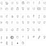 Mapa de caracteres da fonte Pabellona (B) Duplex Font